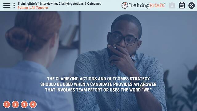 TrainingBriefs® Interviewing: Clarifying Actions & Outcomes