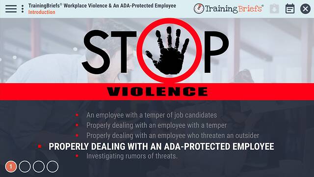 TrainingBriefs® Workplace Violence & An ADA-Protected Employee