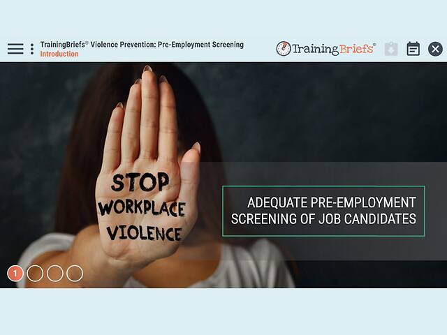 TrainingBriefs® Violence Prevention: Pre-Employment Screening