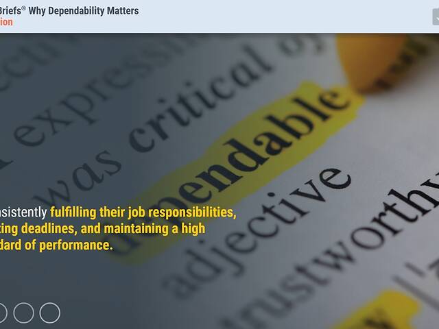 Training Briefs® Why Dependability Matters