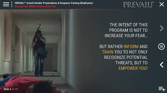 PREVAIL!® Armed Intruder Preparedness & Response Training (Employee - Premium)